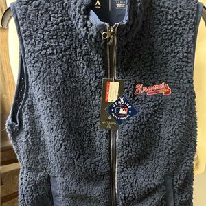 Antigua Women's Dark Blue Fleece Vest